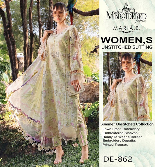 3 Piece Boring Premium Embroidery Lawn