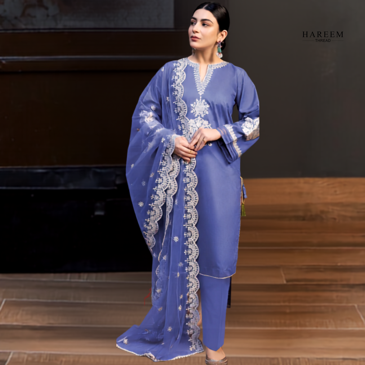 3 Piece Boring Premium Embroidery Lawn