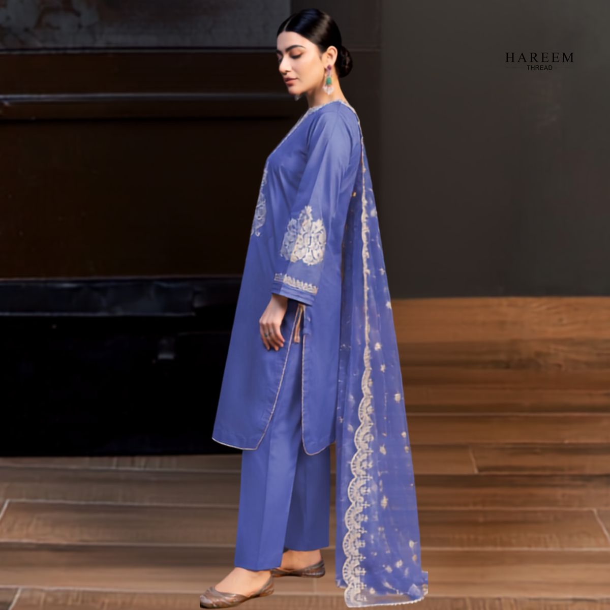 3 Piece Boring Premium Embroidery Lawn
