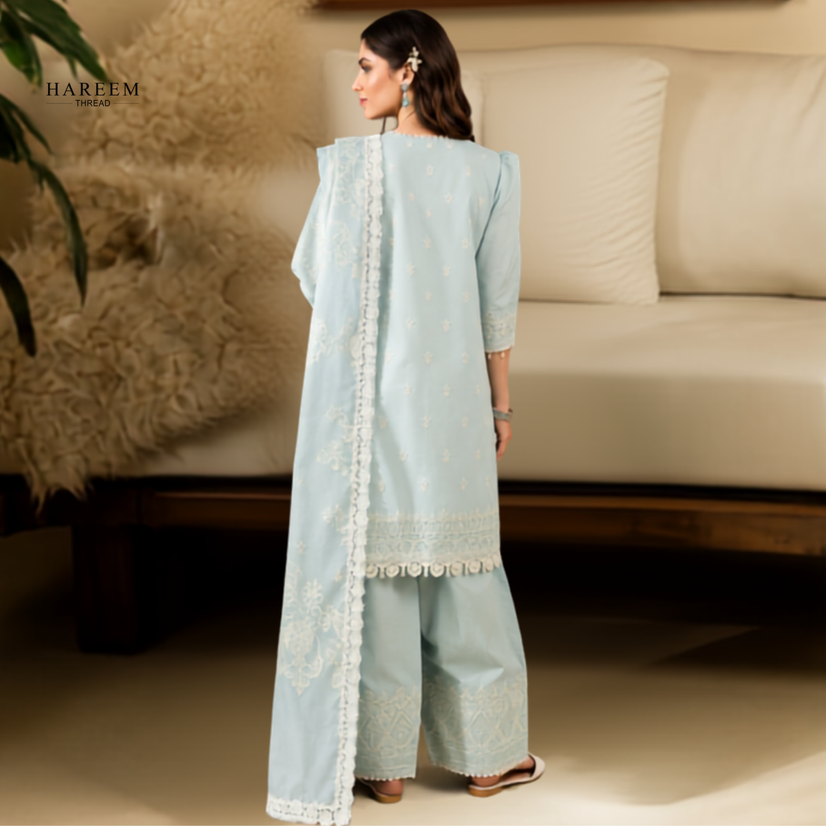 3 Piece Boring Premium Embroidery Lawn
