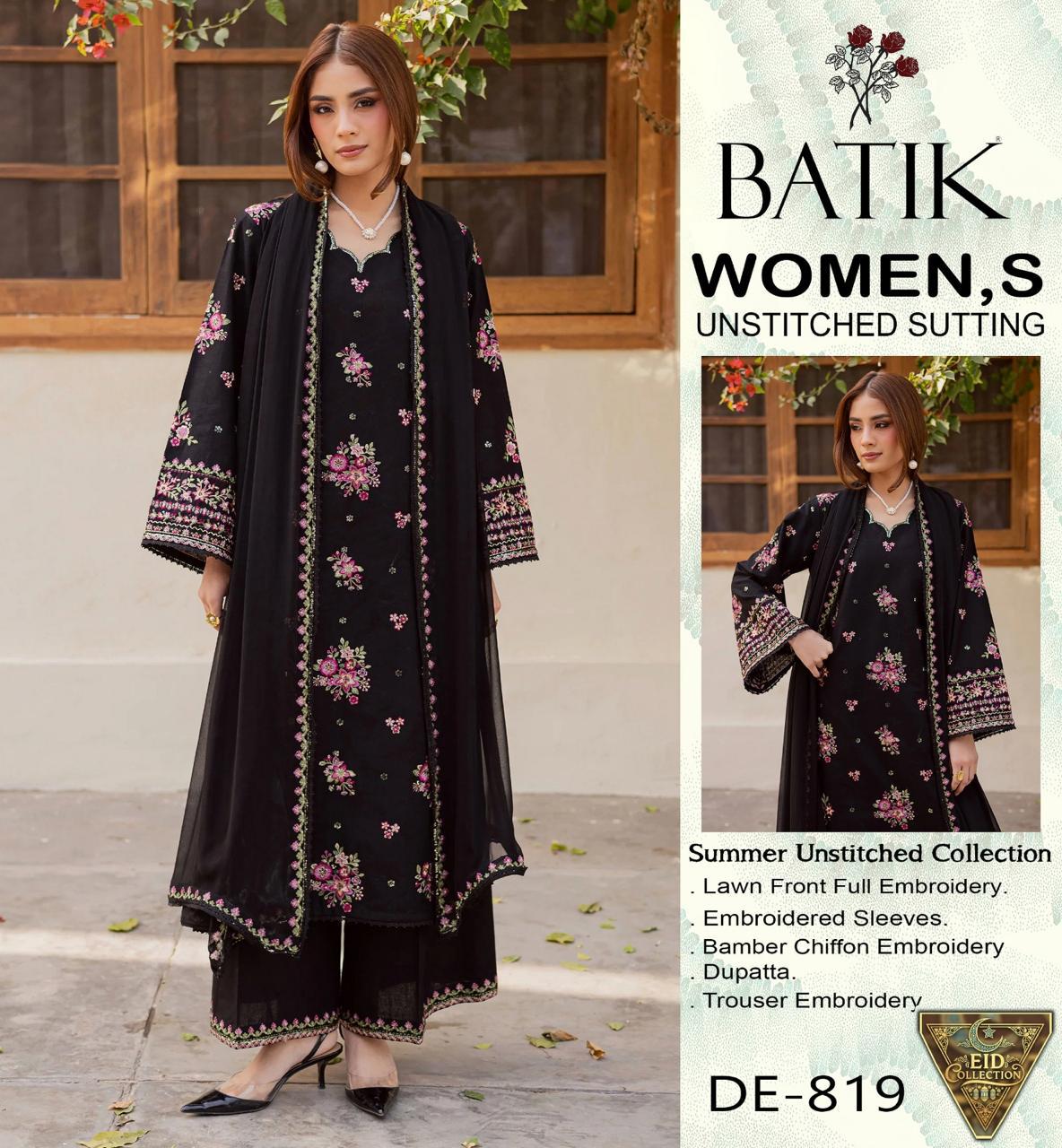 3 Piece Boring Premium Embroidery Lawn