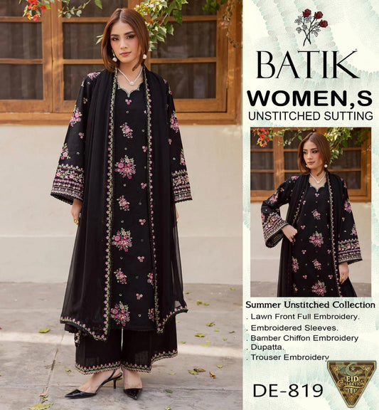 3 Piece Boring Premium Embroidery Lawn