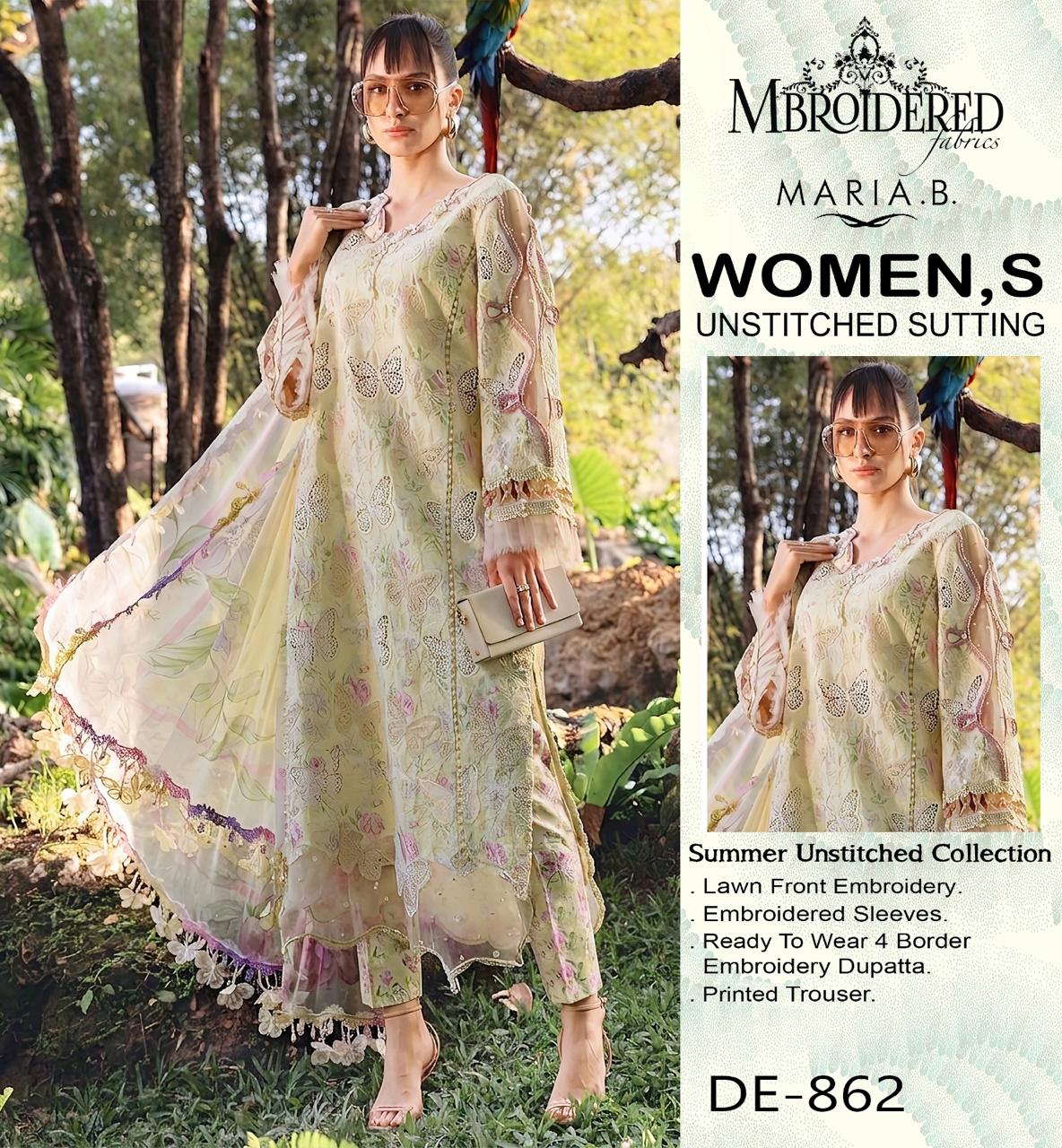3 Piece Boring Premium Embroidery Lawn