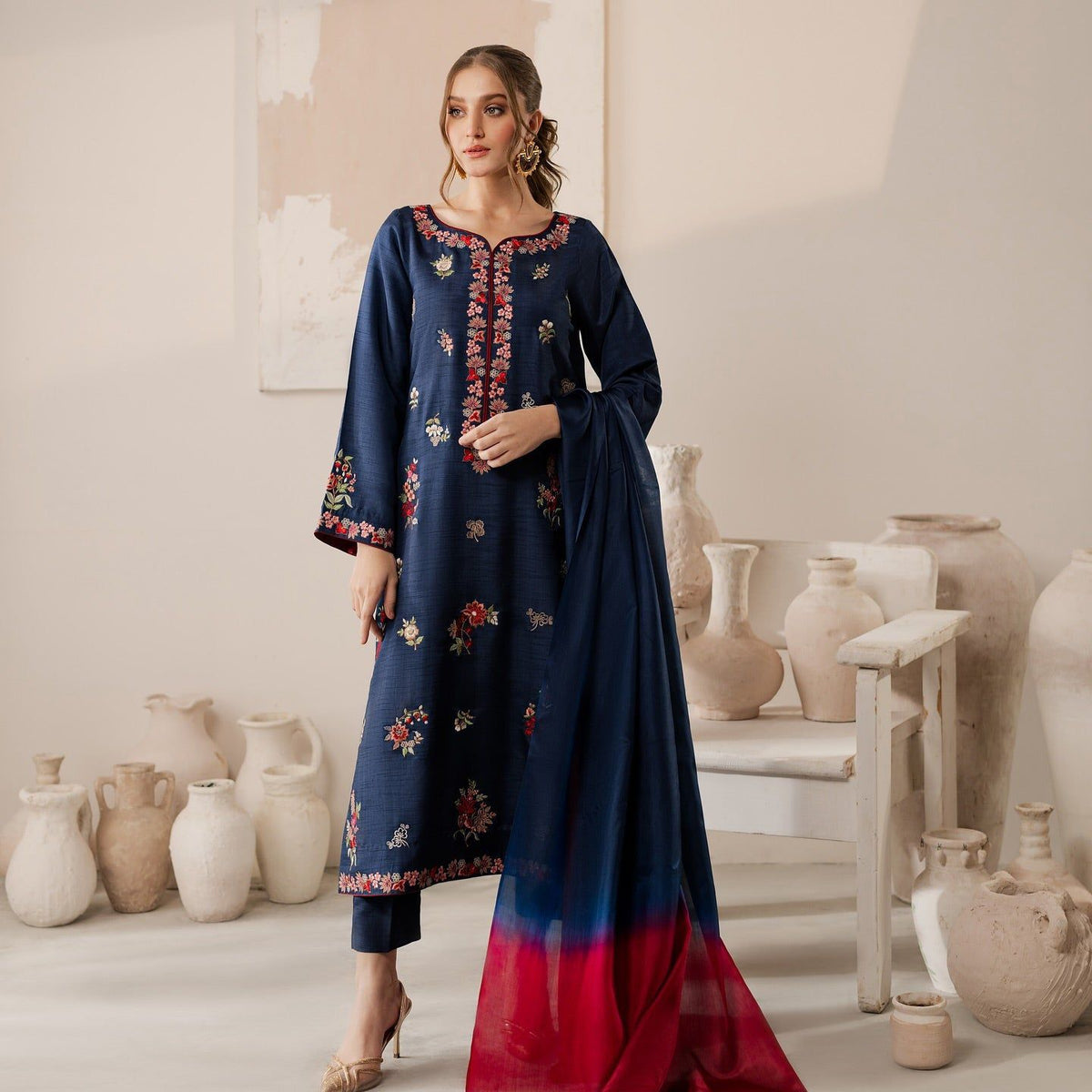 EMBROIDERED LAWN 3PC SUIT-BG331